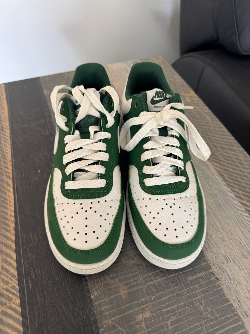 Nike women Green and White Low-Top Sneakers